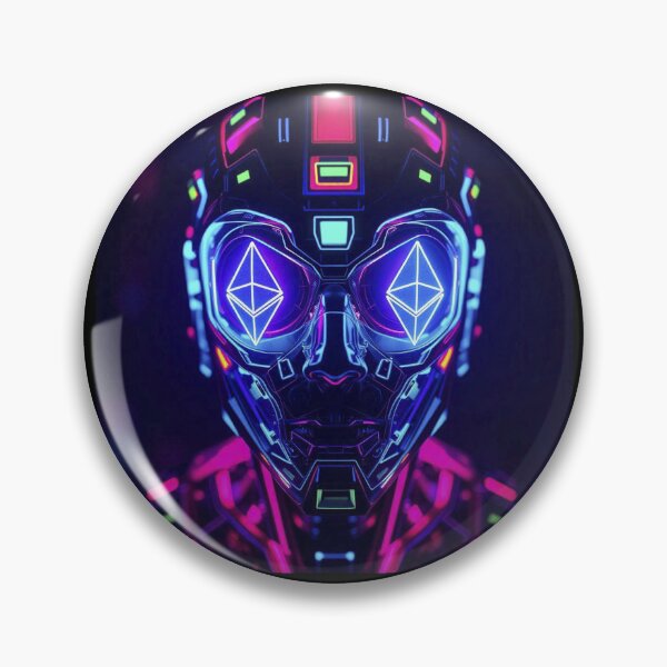 Item preview, Ethereum Neon Cyber Guardian – Futuristic AI Web3 Freedom Art designed and sold by Benito Del Ray.