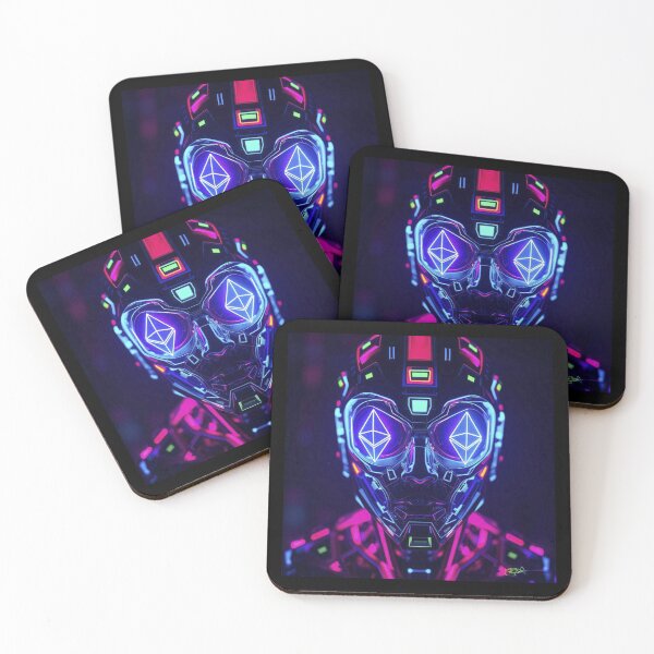 Item preview, Ethereum Neon Cyber Guardian – Futuristic AI Web3 Freedom Art designed and sold by Benito Del Ray.