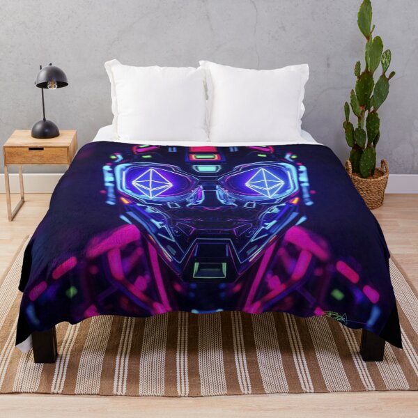Item preview, Ethereum Neon Cyber Guardian – Futuristic AI Web3 Freedom Art designed and sold by Benito Del Ray.