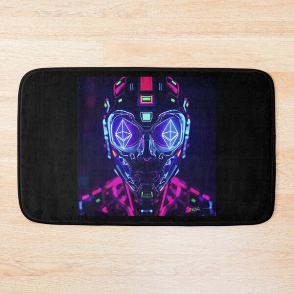 Item preview, Ethereum Neon Cyber Guardian – Futuristic AI Web3 Freedom Art designed and sold by Benito Del Ray.