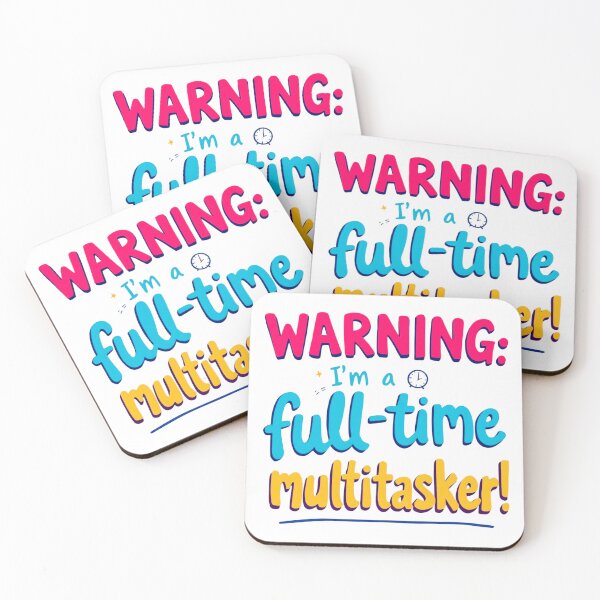 Artikelvorschau, Lustiges Typografie-Design – „Warnung: Ich bin ein Vollzeit-Multitasker“ entworfen und verkauft von SholoStudio.