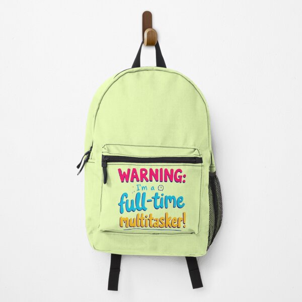 Item preview, Funny Typography Design – "Warning: I’m a Full-Time Multitasker" designed and sold by SholoStudio.