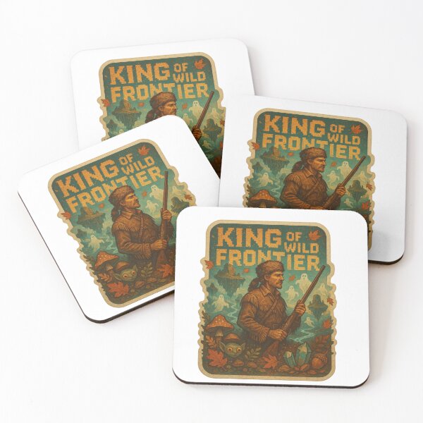 Item preview, Davy Crockett King of the Wild Frontier Surreal Tee - Cyberpunk Wilderness Adventure Sticker with Goblincore Twist designed and sold by GeniePixel.