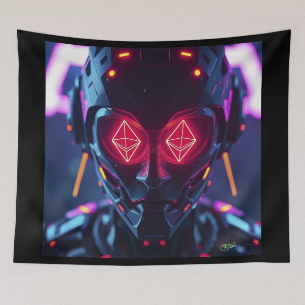Item preview, Ethereum Neon Ascension – AI Spiritual Blockchain Evolution Art designed and sold by Benito Del Ray.
