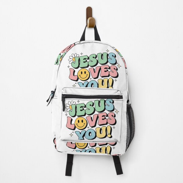 Item preview, Jesus Loves You Retro Groovy Smiley Daisy designed and sold by Linework Studio.