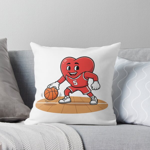 Item preview, Heart Basketball Player Mascot in Red Jersey designed and sold by ZenDoodle.