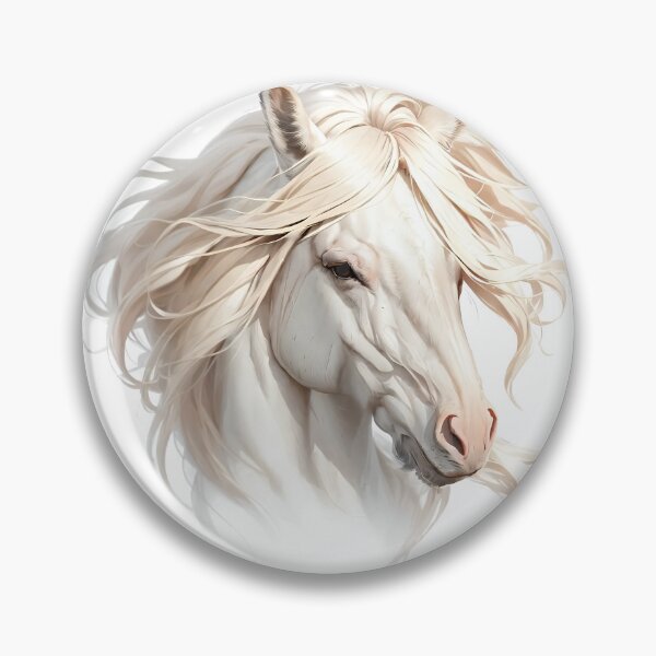 Item preview, Majestic White Arabian Stallion Portrait with Flowing Mane designed and sold by Khala.