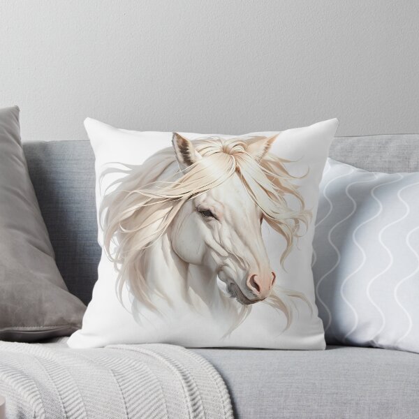 Item preview, Majestic White Arabian Stallion Portrait with Flowing Mane designed and sold by Khala.