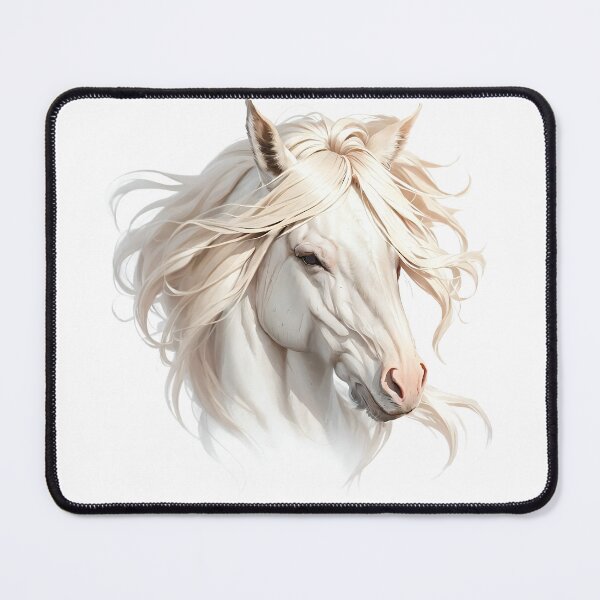 Item preview, Majestic White Arabian Stallion Portrait with Flowing Mane designed and sold by Khala.