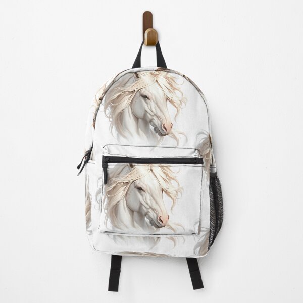 Item preview, Majestic White Arabian Stallion Portrait with Flowing Mane designed and sold by Khala.