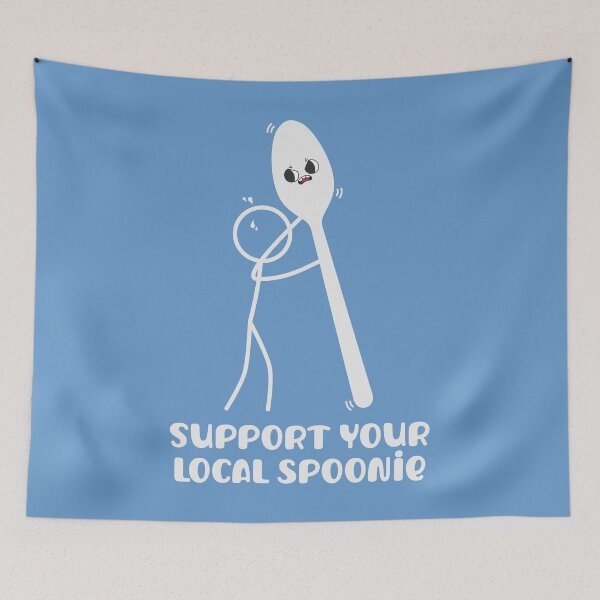 Item preview, Support Your Local Spoonie – Stick Figure Spoon Awareness Design designed and sold by Jesabee Designs.