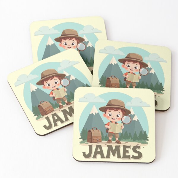 Aperçu de l'œuvre Adventure Awaits, James!” – Personalized Explorer Design for Kids | Adventure T-Shirt, Hoodie, Mug & Gift Collection** créée et vendue par CallisC-Arts.