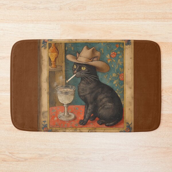 Item preview, A cat in a hat with a cigarette. designed and sold by Natalia-Vlad.