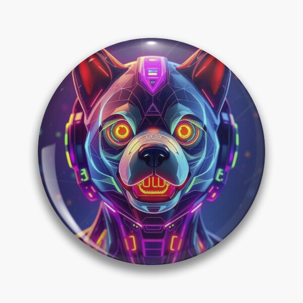 Item preview, Neon Husky Crypto Warrior – Bitcoin Ethereum Dogecoin NFT Style Digital Art designed and sold by Benito Del Ray.