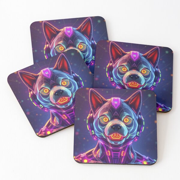 Item preview, Neon Husky Crypto Warrior – Bitcoin Ethereum Dogecoin NFT Style Digital Art designed and sold by Benito Del Ray.