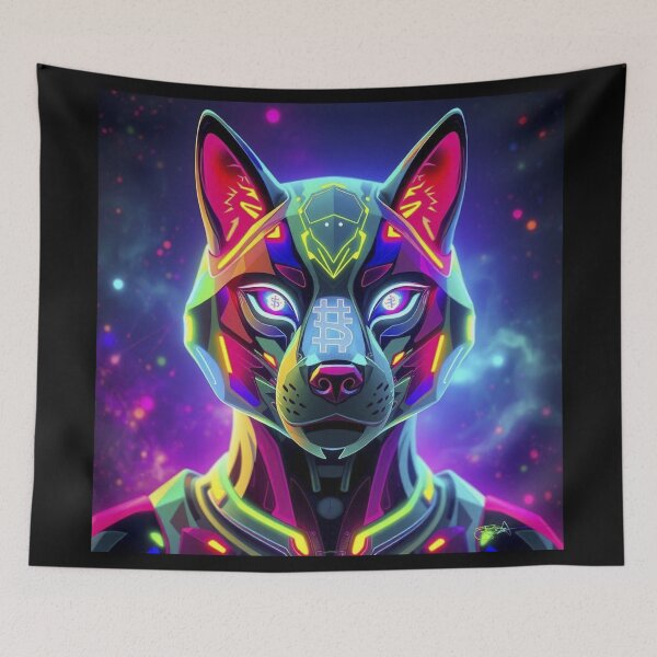 Item preview, Galactic Cyber Wolf Crypto Art – Ethereum Bitcoin Solana NFT Digital Design designed and sold by Benito Del Ray.
