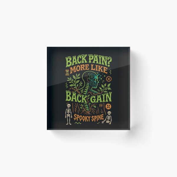 Item preview, Back Pain Meme Quote T-Shirt - Spooky Spine Glitchcore Sticker with Cyberpunk Humor and Goblincore Wellness designed and sold by GeniePixel.