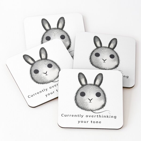 Item preview, Currently Overthinking Your Tone - Sarcastic Bunny Minimalist Design designed and sold by SillentDesign.