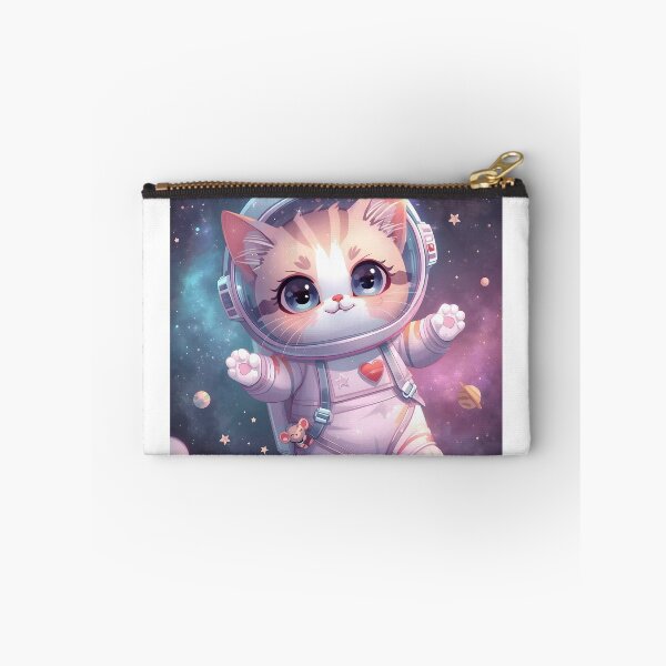 Item preview, Striped Astro-Kitten: Pink Space Explorer Portrait designed and sold by MoonlitDoodles1.
