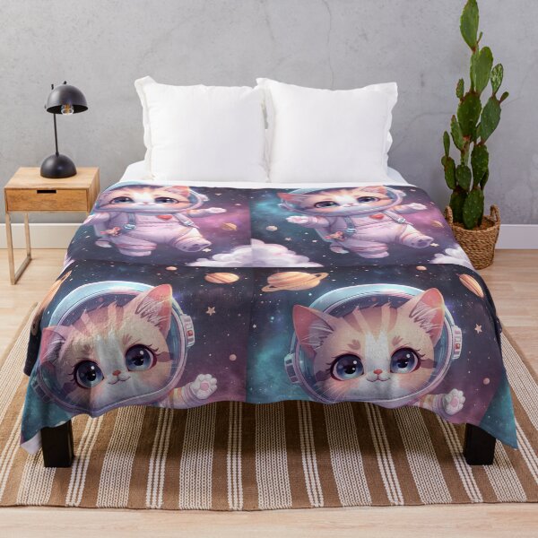 Item preview, Striped Astro-Kitten: Pink Space Explorer Portrait designed and sold by MoonlitDoodles1.