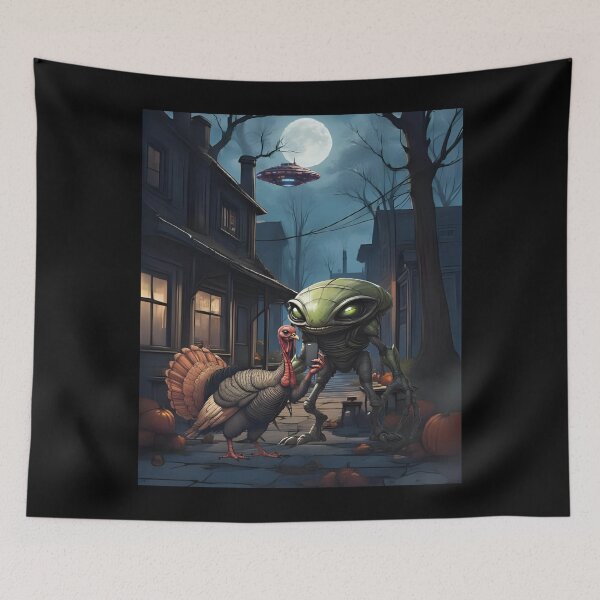 Item preview, Alien Turkey UFO Selfie – Funny Sci-Fi Art designed and sold by PROPera-design.