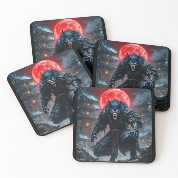 Item preview, Japanese Werewolf Warrior: Oni Blood Moon 日本の人狼武者：鬼の血月 designed and sold by CamillaCreation.