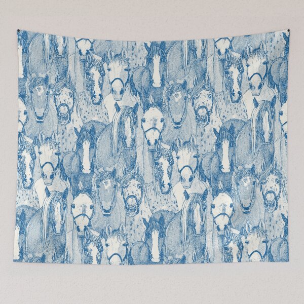 Item preview, just horses cobalt blue half pearl designed and sold by scrummy.