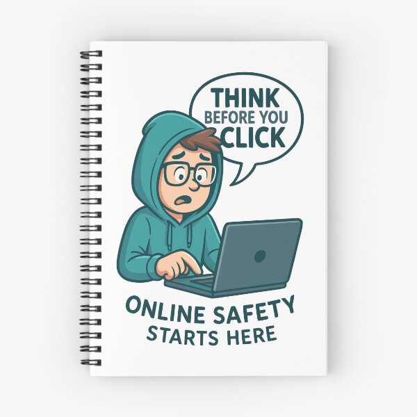 Item preview, Think Before You Click - Online Safety Awareness designed and sold by HandicraftArt.