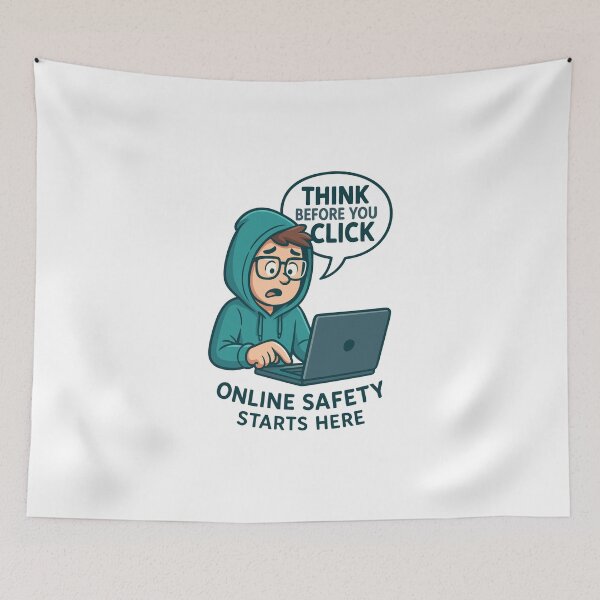 Item preview, Think Before You Click - Online Safety Awareness designed and sold by HandicraftArt.