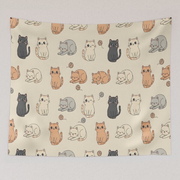 Item preview, The Nine Moods of a Cat – Funny Cartoon Expression Grid designed and sold by Kabali-SL.