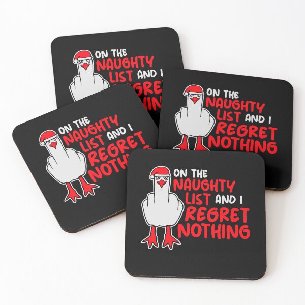 Item preview, On The Naughty List And I Regret Nothing Seagull designed and sold by shirt-o-mat.