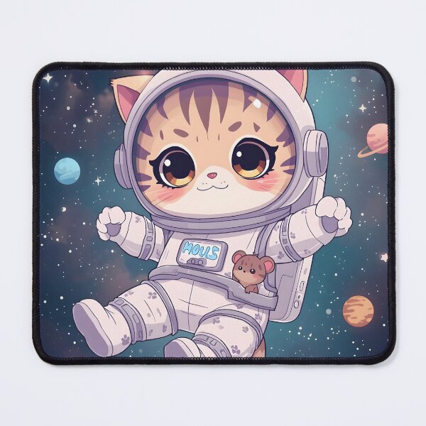 Item preview, Chibi Astro-Cat: Striped Explorer in Pink Galaxy designed and sold by MoonlitDoodles1.