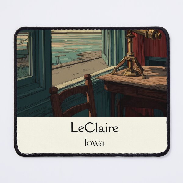 Item preview, LeClaire Iowa River View | Antique Telescope Poster designed and sold by TuncGK.