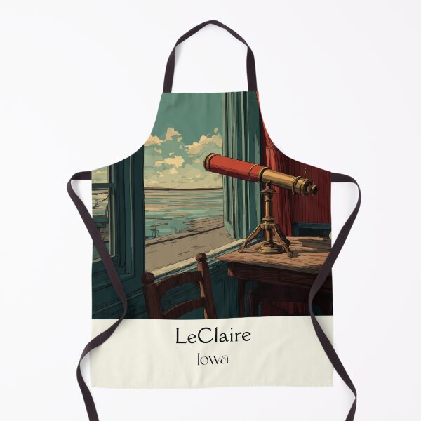 Item preview, LeClaire Iowa River View | Antique Telescope Poster designed and sold by TuncGK.