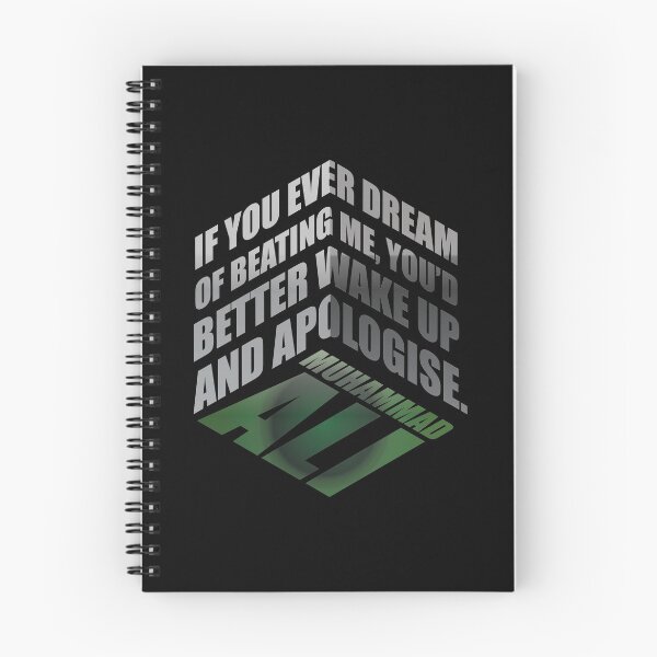 Item preview, Muhammad Ali Quote Typography – “If You Ever Dream of Beating Me, You’d Better Wake Up and Apologize” designed and sold by simpledarkwavewisdom.