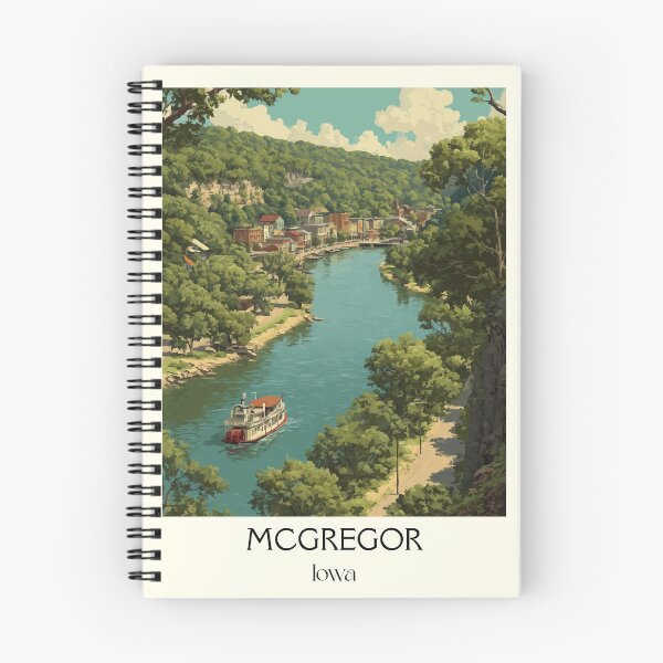 Item preview, McGregor Iowa River Town | Mississippi River View Poster designed and sold by TuncGK.