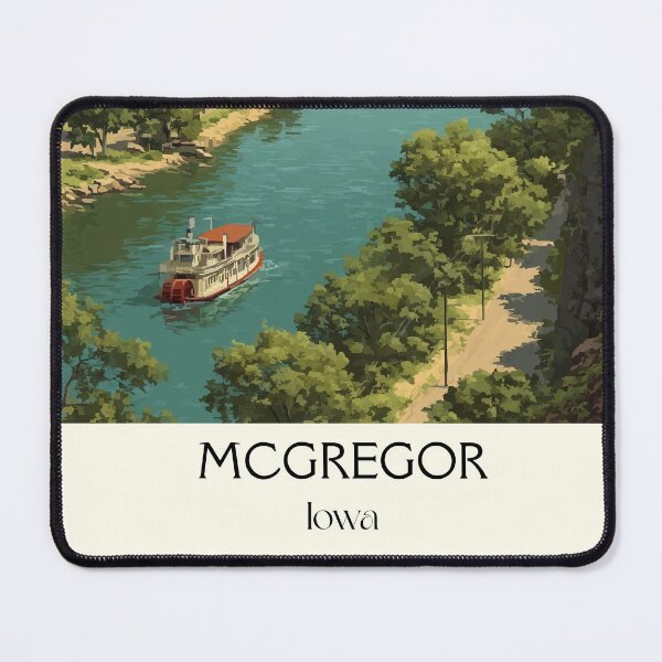Item preview, McGregor Iowa River Town | Mississippi River View Poster designed and sold by TuncGK.