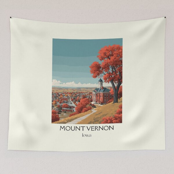 Item preview, Mount Vernon Iowa College Hill | Autumn Town Poster designed and sold by TuncGK.