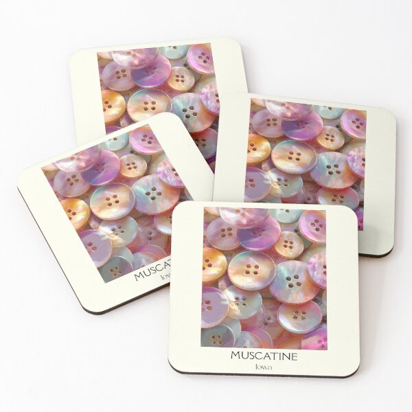 Item preview, Muscatine Iowa Pearl Buttons | River Town History Poster designed and sold by TuncGK.