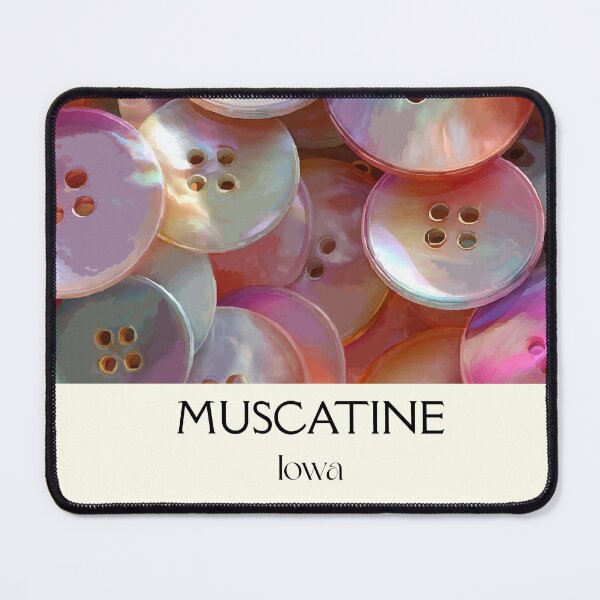Item preview, Muscatine Iowa Pearl Buttons | River Town History Poster designed and sold by TuncGK.