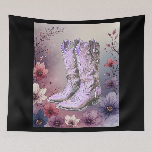 Artikelvorschau, Lavendelfarbene Cowboystiefel – Sanfte Westernästhetik entworfen und verkauft von Design_Your_Day.