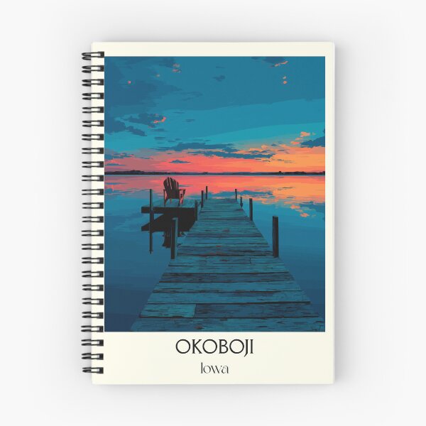 Item preview, Okoboji Iowa Great Lakes | Sunset Dock Poster designed and sold by TuncGK.