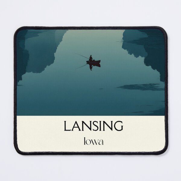 Item preview, Lansing Iowa River Morning | Mississippi River Poster designed and sold by TuncGK.