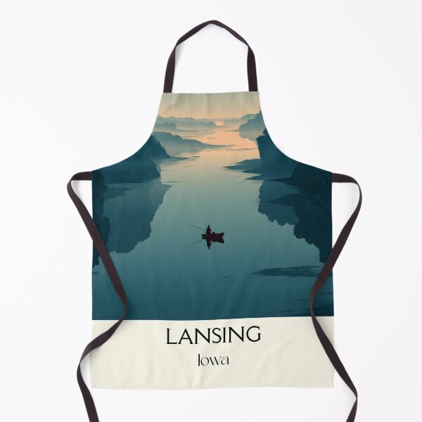 Item preview, Lansing Iowa River Morning | Mississippi River Poster designed and sold by TuncGK.