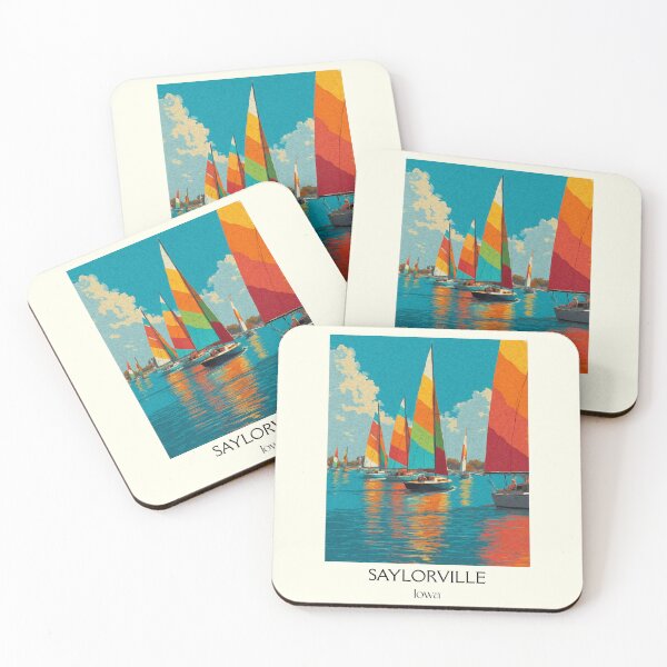 Item preview, Saylorville Iowa Lake | Colorful Sailboats Poster designed and sold by TuncGK.