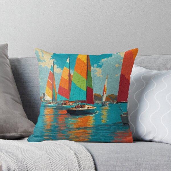 Item preview, Saylorville Iowa Lake | Colorful Sailboats Poster designed and sold by TuncGK.
