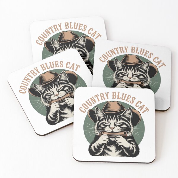 Item preview, Vintage Country Blues Cat Cartoon Art Rustic Music Vibes designed and sold by chattsuede.