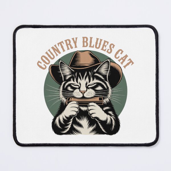 Item preview, Vintage Country Blues Cat Cartoon Art Rustic Music Vibes designed and sold by chattsuede.