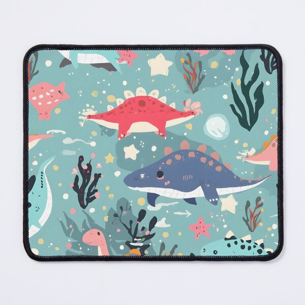 Item preview, Dusty Coral & Teal Dino Garden Pattern | Sweet Botanical Nursery Aesthetic designed and sold by MoonlitDoodles1.
