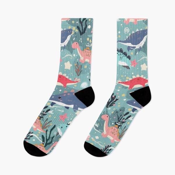 Item preview, Dusty Coral & Teal Dino Garden Pattern | Sweet Botanical Nursery Aesthetic designed and sold by MoonlitDoodles1.